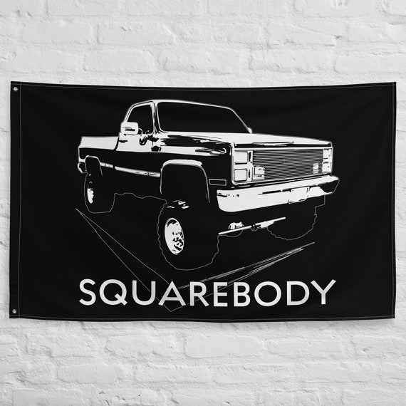 Square Body Truck Flag: Polyester Garage Banner, Man Cave Decor