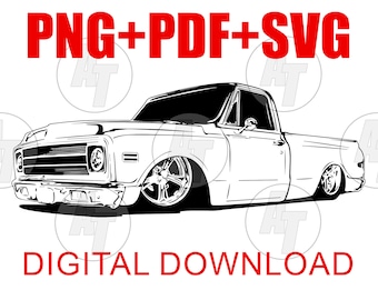 Chevy C10 Truck Vector Graphic: Clip Art File (Digital Download)