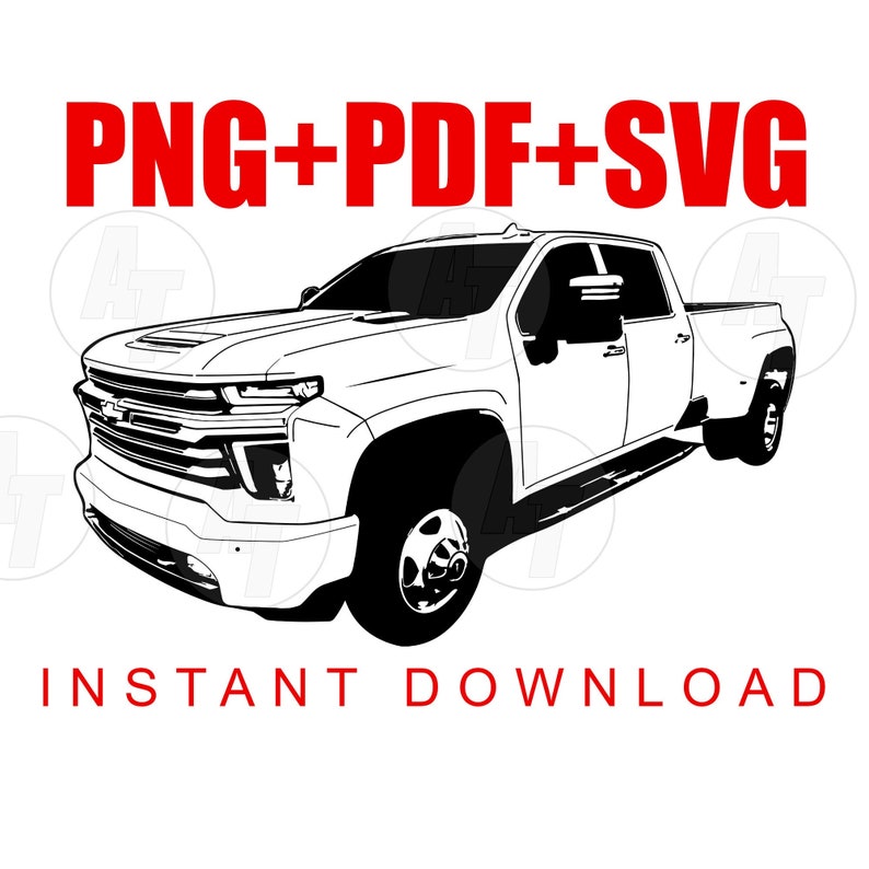 Dually Vector 2023 Chevy Silverado 3500HD Dually Vector Graphic (digital Download) - Etsy