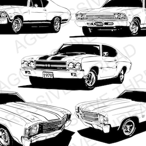 Chevy Chevelle Artwork SVG Downloadable Vector File for Graphic Art and ...