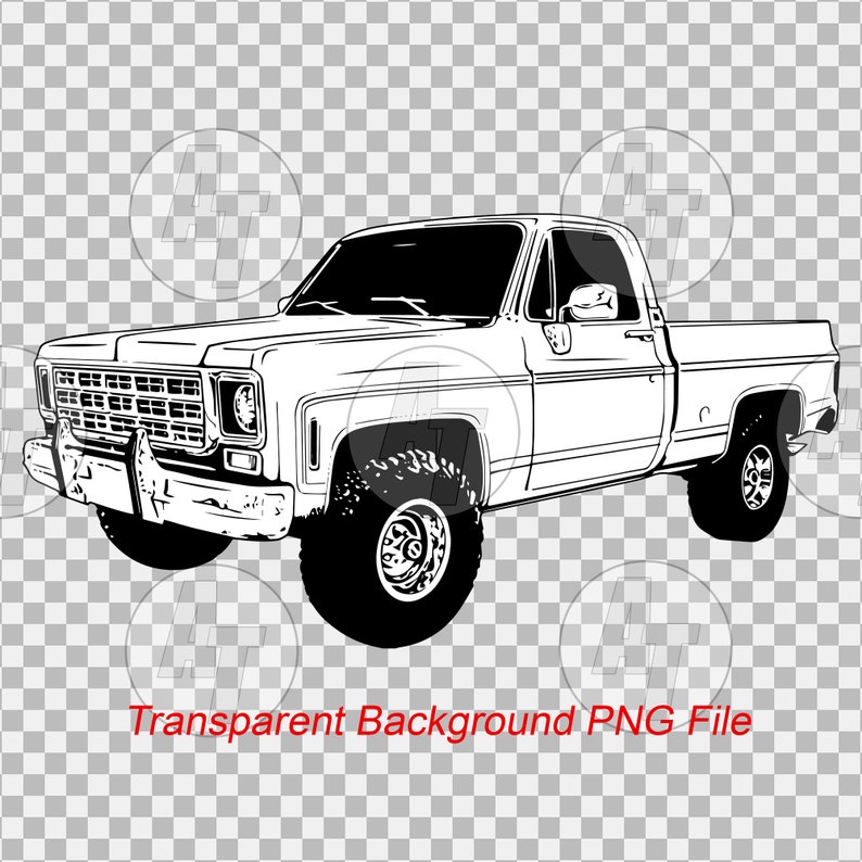 72 C10 1972 Chevy Truck Vector Graphic PNG Digital Download Clipart Art