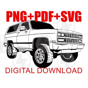 K5 Blazer Square Body Truck Vector Graphic (Digital Download)