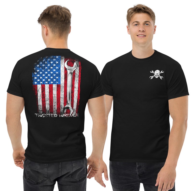 Patriotic Mechanic Tshirt in Black