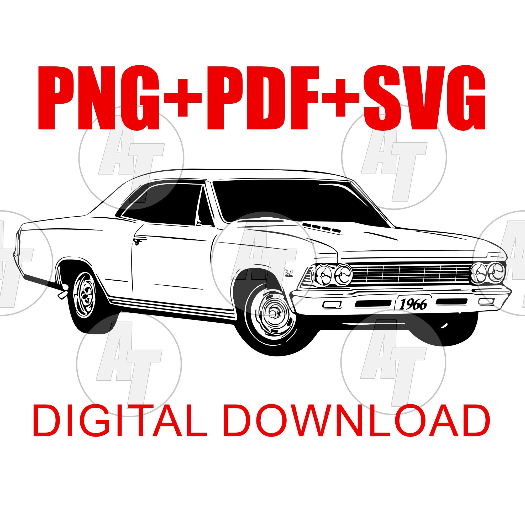 1966 Chevelle Vector Art: Vintage Car Design (digital Download) - Etsy