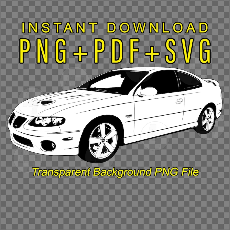 Gto Vector 2006 Pontiac GTO Vector Art File: Car Illustration (digital Download ...