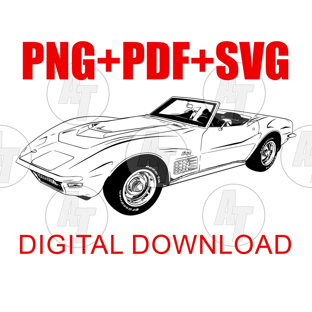 C3 Corvette Digital Download, 72 Corvette Vector Graphic Clip Art File ...