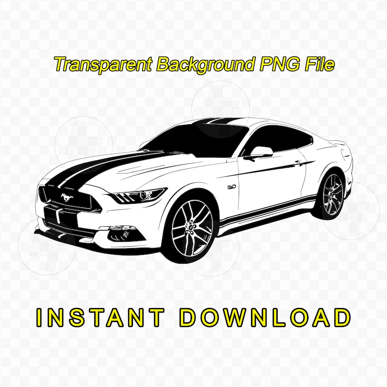 Mustang 5.0 GT Digital Download SVG PNG PDF