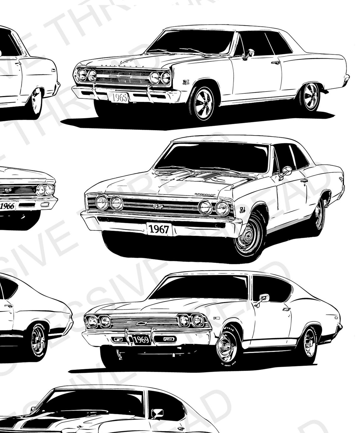 Chevy Chevelle 1964-1972 Vector Art (SVG/PNG/PDF) - Etsy