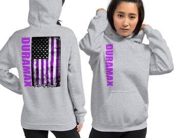 Sudadera con capucha Duramax para mujer: sudadera con bandera estadounidense de Diesel Truck