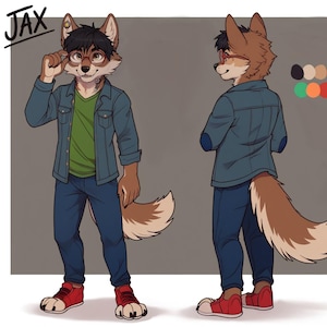 Custom Furry Character Reference Sheet for Joey | Fursona Ref Sheet Art Commission | Anthro OC Design | SFW or NSFW