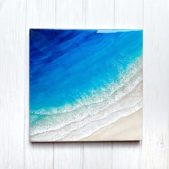 Home & Living Signs Beach Beach Waves Wall Art Blue Summer Ocean Art