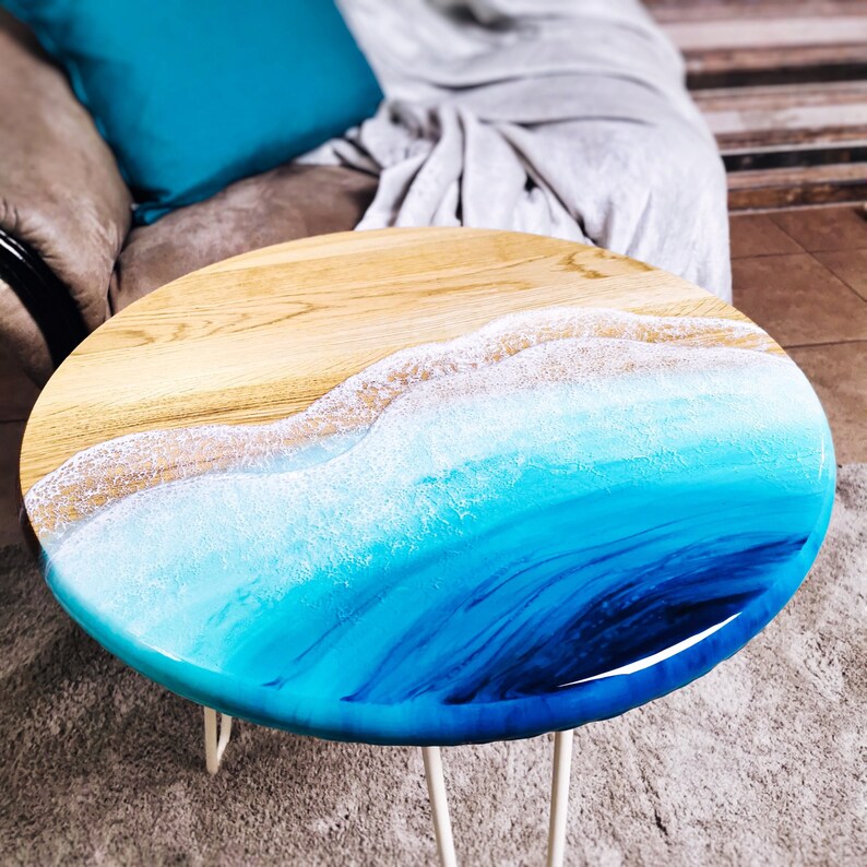 19 Round Oak Wood Side Table Side Coffee Table With Etsy