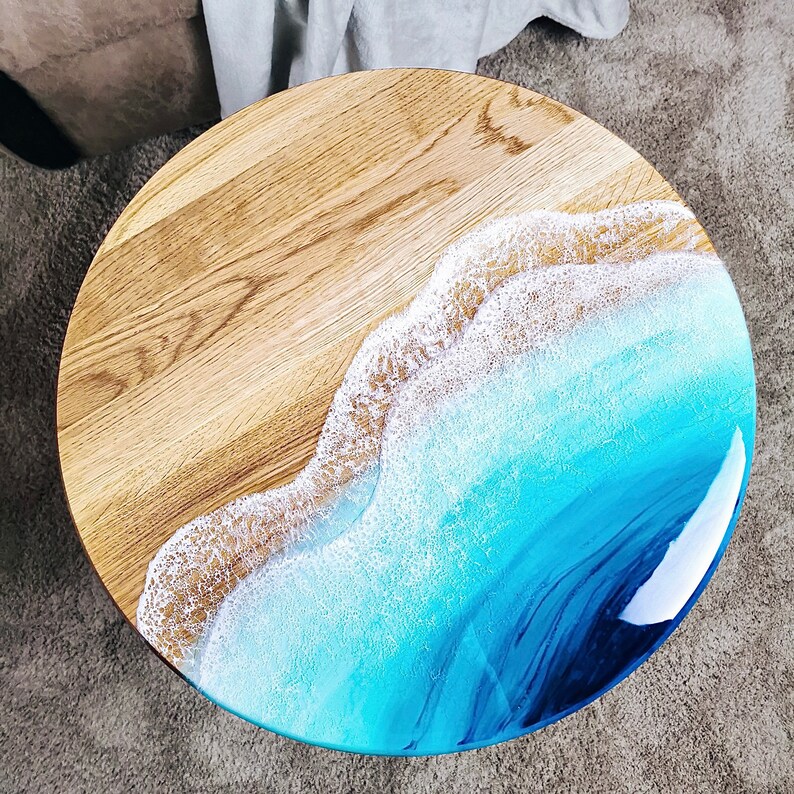 19 Round Oak Wood Side Table Side Coffee Table With Etsy