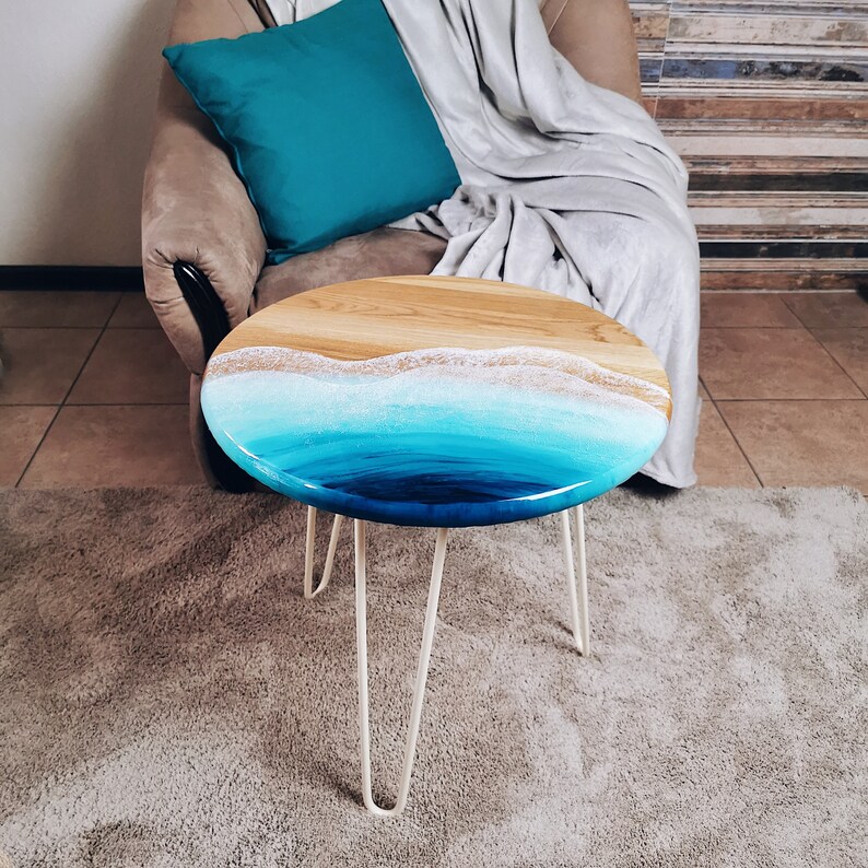 19 Round Oak Wood Side Table Side Coffee Table With Etsy