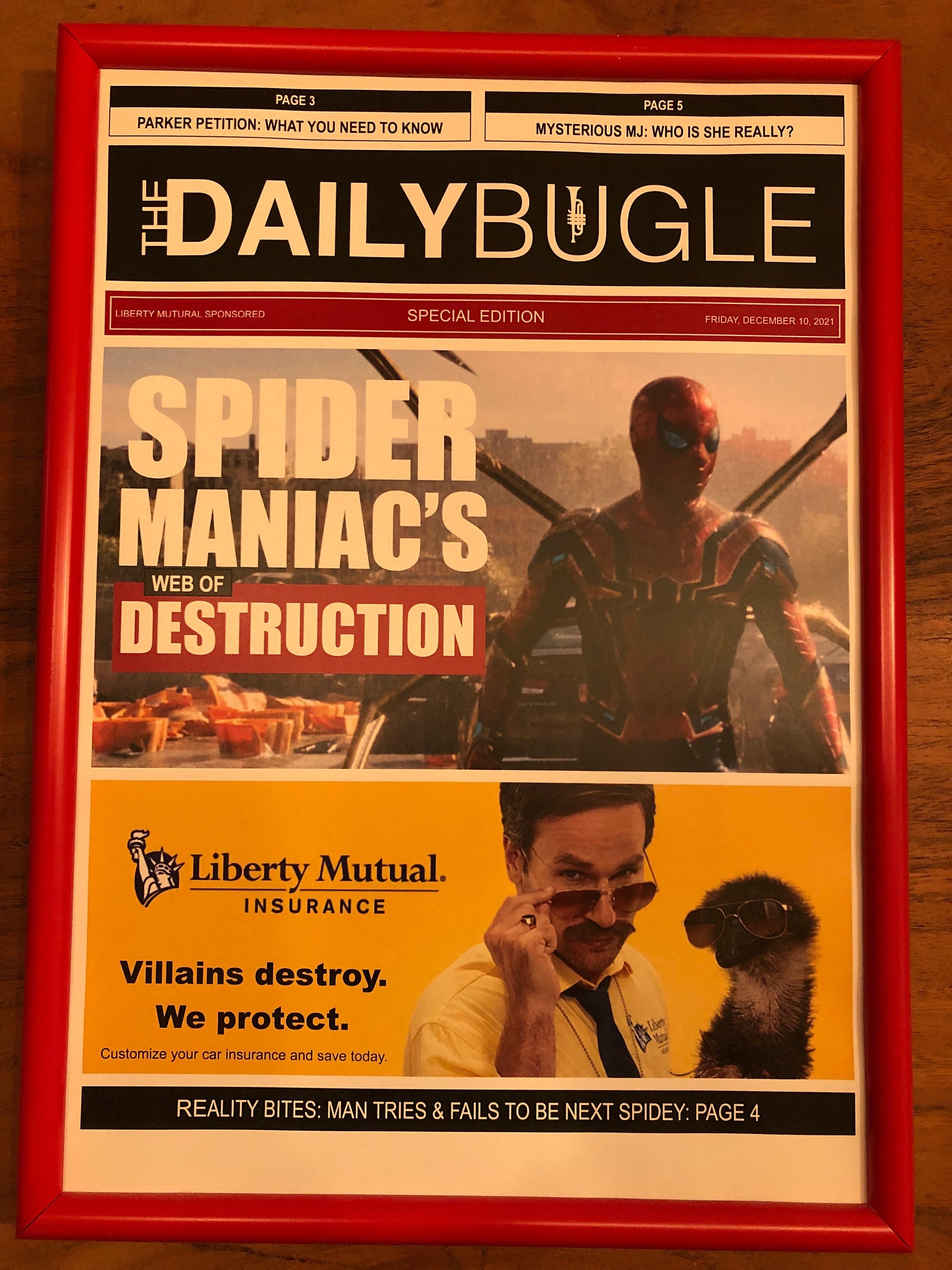 Spiderman Tom Holland Daily Bugle Newspaper Fan Art - Etsy