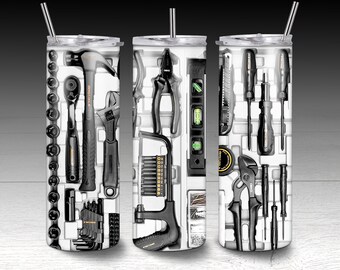 Men\u2019s Badass Mechanic Distressed Seamless 20oz Skinny Tapered /& Straight Tumbler Sublimation Waterslide Digital Design Full Tumbler Wrap Png