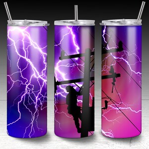 Sublimation tumbler,Electrician tumblers,Gift for electrician,Lineman png,Power lineman png,20 oz skinny tumbler design sublimation,Lineman