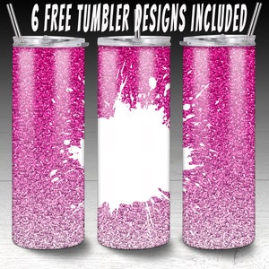 Sublimation Becher,20 oz Skinny Tumbler Design Sublimation,Pink Glitzer Spritzer,Pink Glitzer Becher,Glitzer Becher png