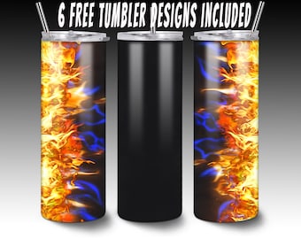 Conceptions de sublimation Tumbler prêtes à presser, Enveloppe de gobelet de feu, sublimation de feu, png de feu, png de gobelet de feu, conceptions de sublimation, conception maigre