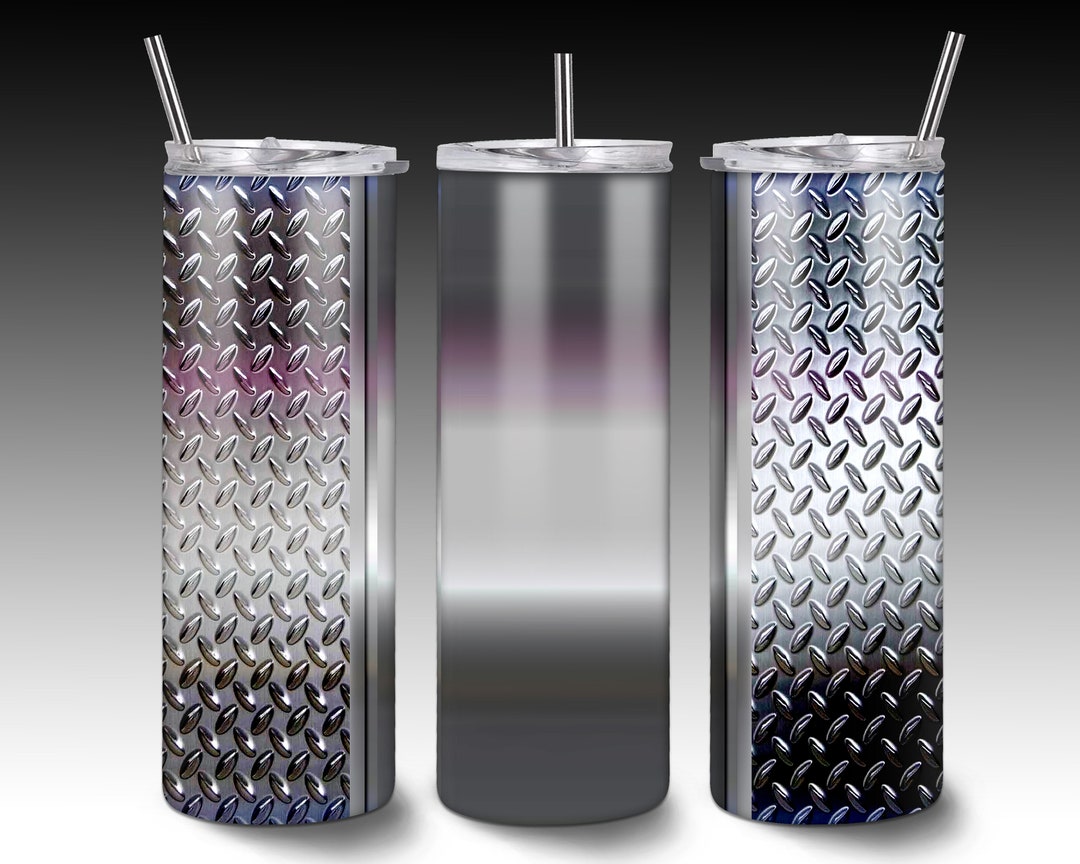 Diamond Plate Tumbler Wrap,diamond Plate Tumbler Png,silver Diamond