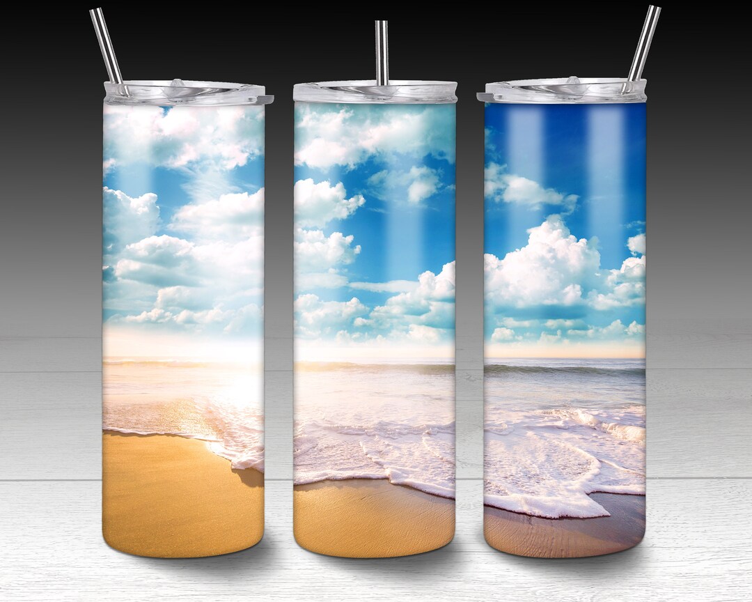 20 Oz Skinny Tumbler Design Sublimationsky and Beachblue Sky - Etsy