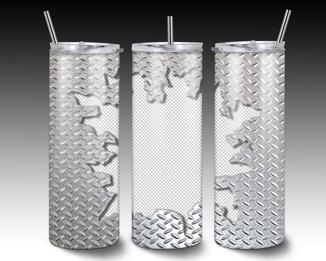 Diamond Plate Tumbler Wrap,diamond Plate Tumbler Png,silver Diamond