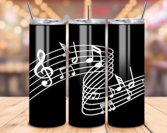 音楽タンブラーラップ png、音楽ノートラップ、昇華タンブラーラップデザイン