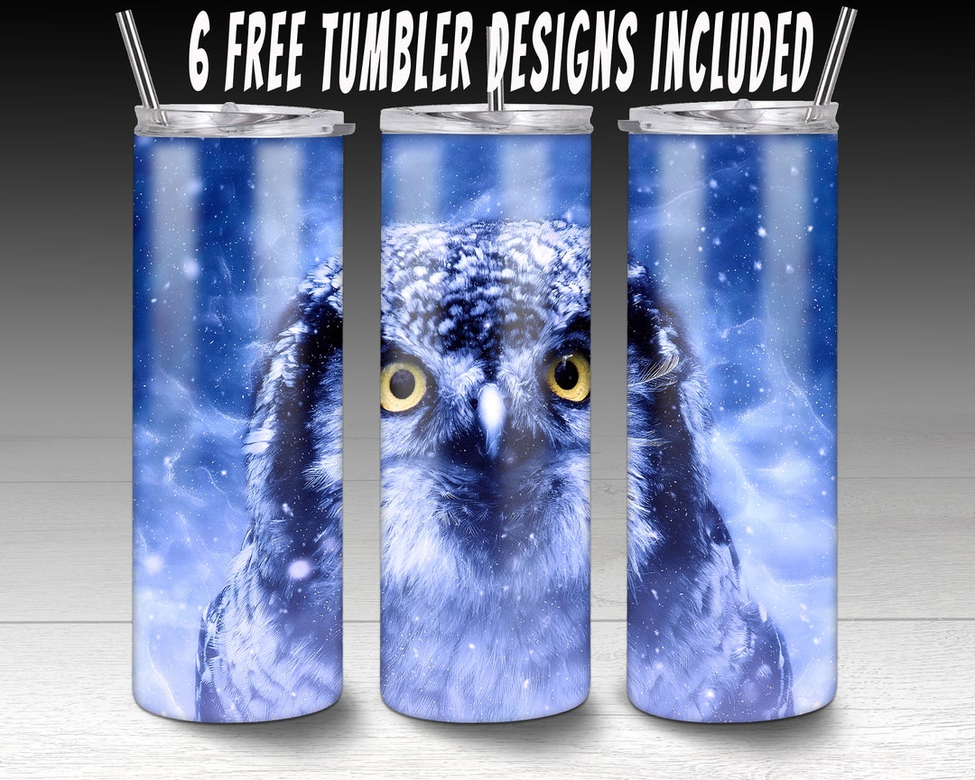 20 Oz Skinny Tumbler Design Sublimation,winter Owl Png,owl Tumbler Png ...