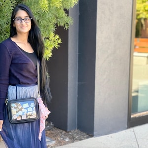 Klassische kleine Crossbody ITA Bag mit klarem Sichtfenster