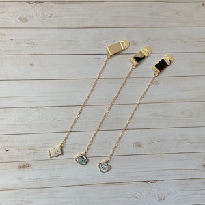 Adorable delicate teapot, teacup or mini books pendant design bookmark charm with gold plating