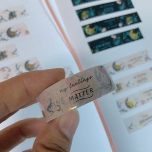 Positive reminders washi tape! I can do this, I am growing with pretty celestial gold foil