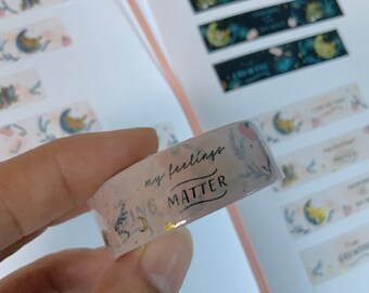 Positive reminders washi tape! I can do this, I am growing with pretty celestial gold foil