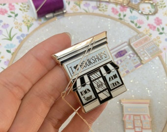 Bookshop enamel 2 in 1 Magnet pin and needle minder! Great little gift for bookish people and readers!