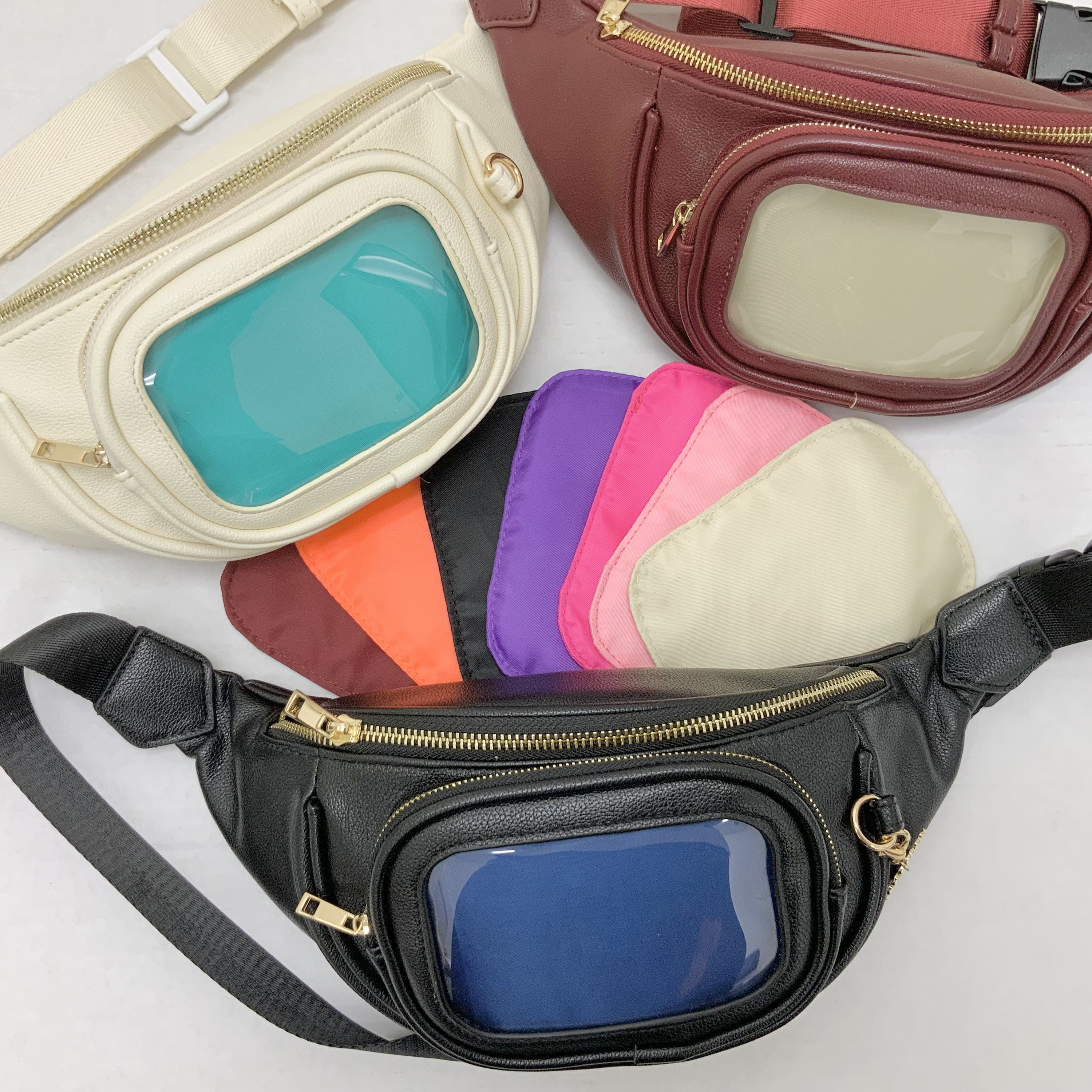 Fits for BUMBAG Waist Felt Cloth Insert Bag Organizer Fanny Pack Bag Women  Makeup Storage Bags Travel Cosmetic Bag