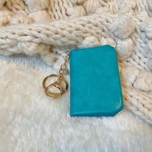 Pretty vegan leather mini notebook with a keychain & lobster clasp attachment, perfect as a backpack zipper charm or to add to keys or gift!
