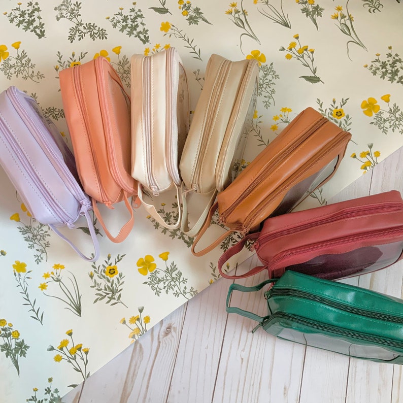 ITA Vegan Leather Pencil Pouch & Make up Cosmetic Case With Etsy UK