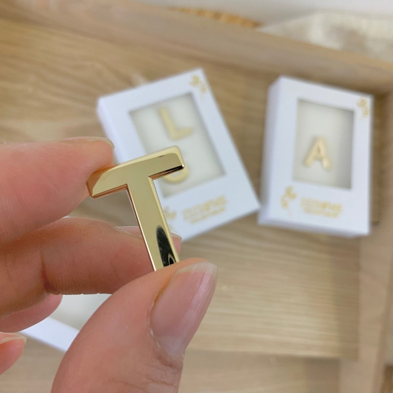 Gold plated letter pins Attach your initials or any phrase you want to customize your bag T
