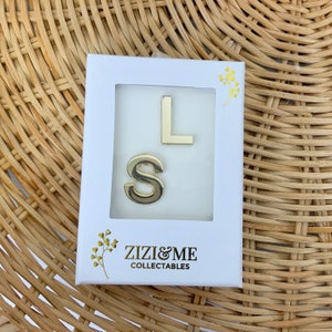 Gold plated letter pins Attach your initials or any phrase you want to customize your bag image 8