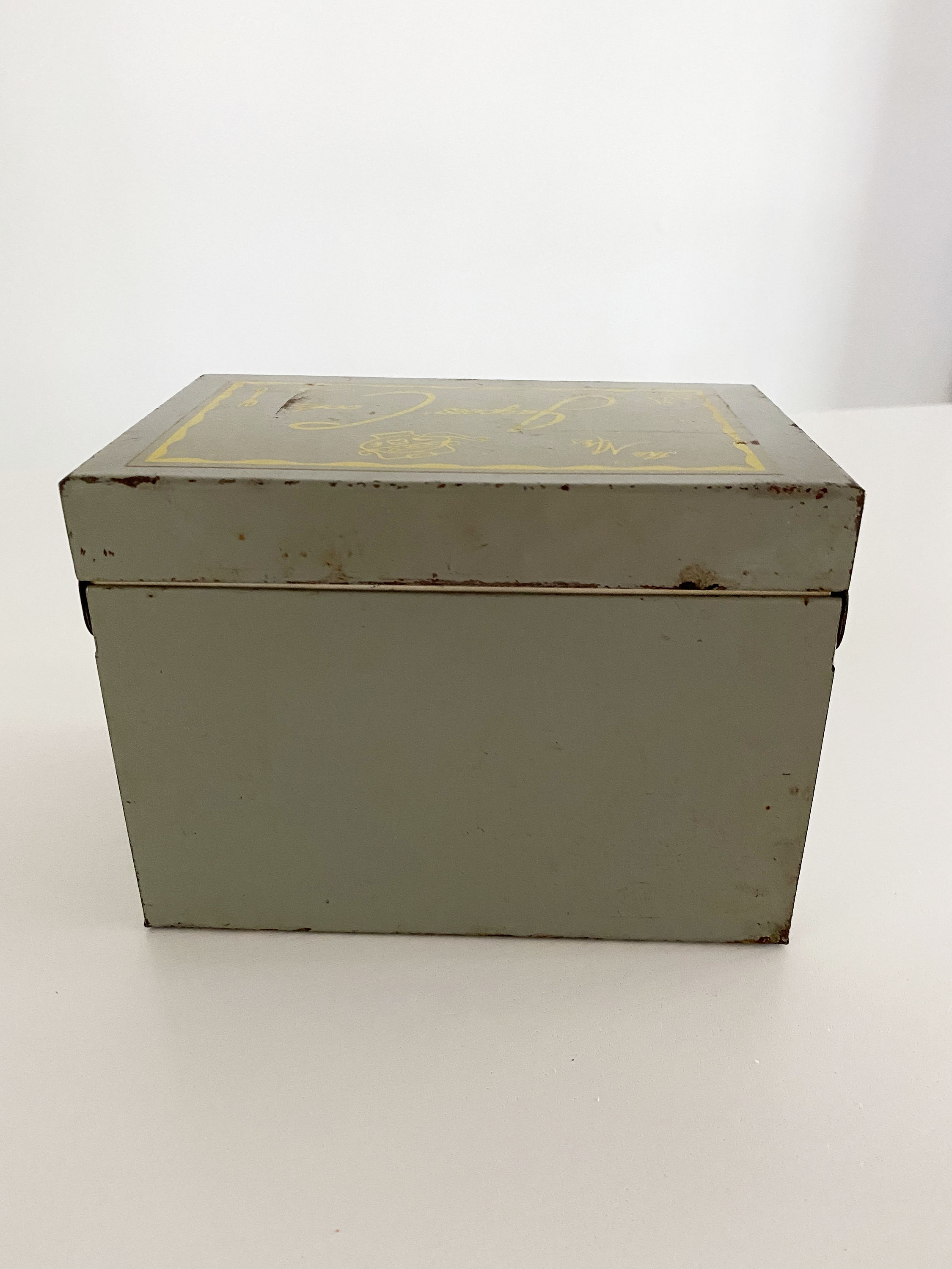 Vintage Metal Index Card Box Recipe Box Filled with Vintage Etsy
