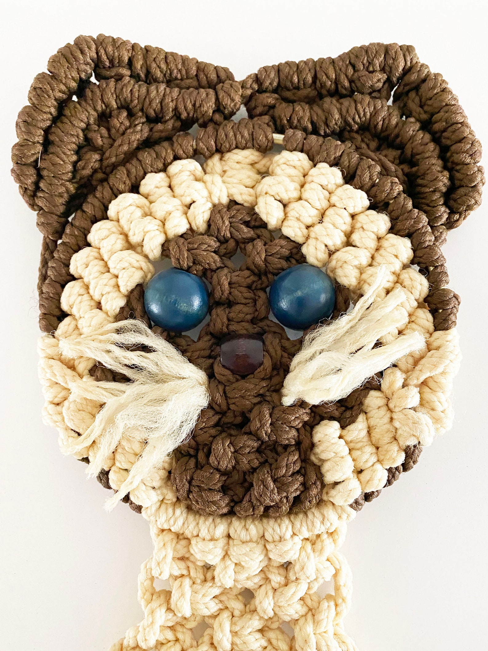 Vintage Macrame MCM Cat Wall Hanging Hand Made Siamese Cat Etsy