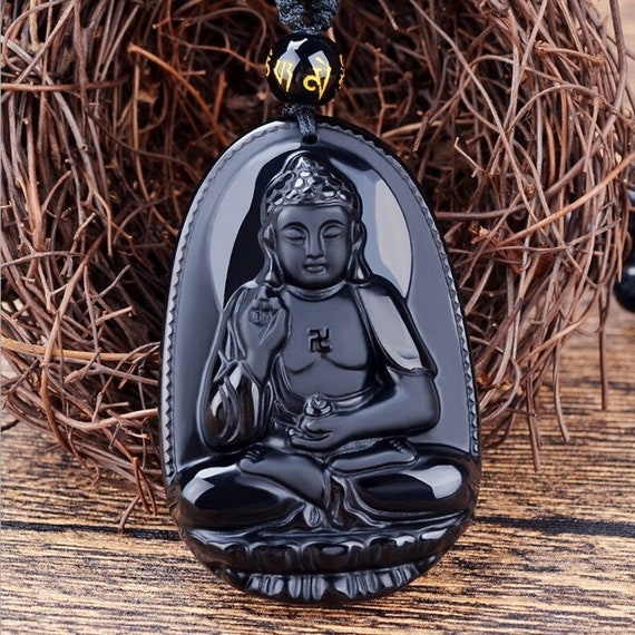 Obsidian Buddha Pendant Jade Pendant Male Women Necklace | Etsy