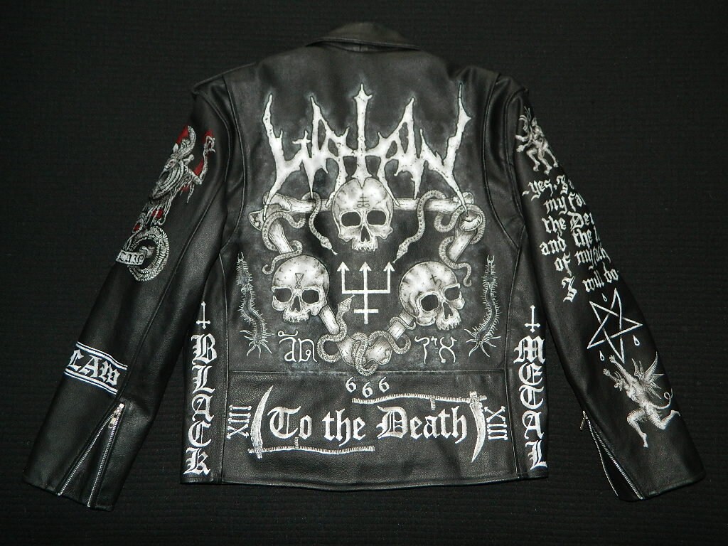 Watain Black Metal Jacket Real Leather Rocker Jacket Etsy Norway