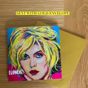Debbie Harry gift, Blondie birthday card, Debbie Harry birthday card, music icon fine art card