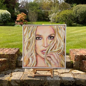 Britney Spears painting, Britney Christmas gift, Britney Spears wall art, Britney framed original painting, Britney gift, Britney for him