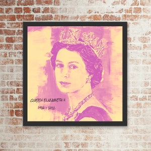 Queen Elizabeth ll, Coronation wall art, Coronation gift, British Royalty fans, King Charles memory, portrait wall art