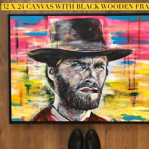 Clint Eastwood, Clint Eastwood gift, Clint Eastwood portrait, Cowboy wall art, Fathers Day giftgift, Spring wall art, cowboy wall art