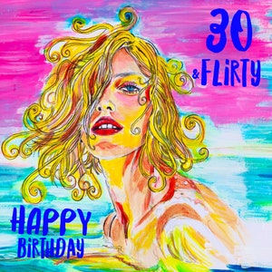 30歳の誕生日カード、30歳の誕生日カード、30歳のグリーティングカード、彼女への贈り物