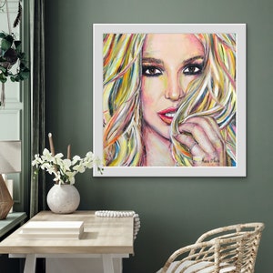 Britney Spears large print 24 x 24 inches, sent unframed, shipped worldwide, ideal Britney Spears Valentine’s Day gift
