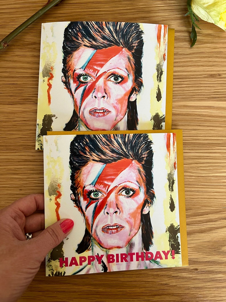 David Bowie Birthday Card: Ziggy Stardust Art, Gift for Fan - Etsy UK