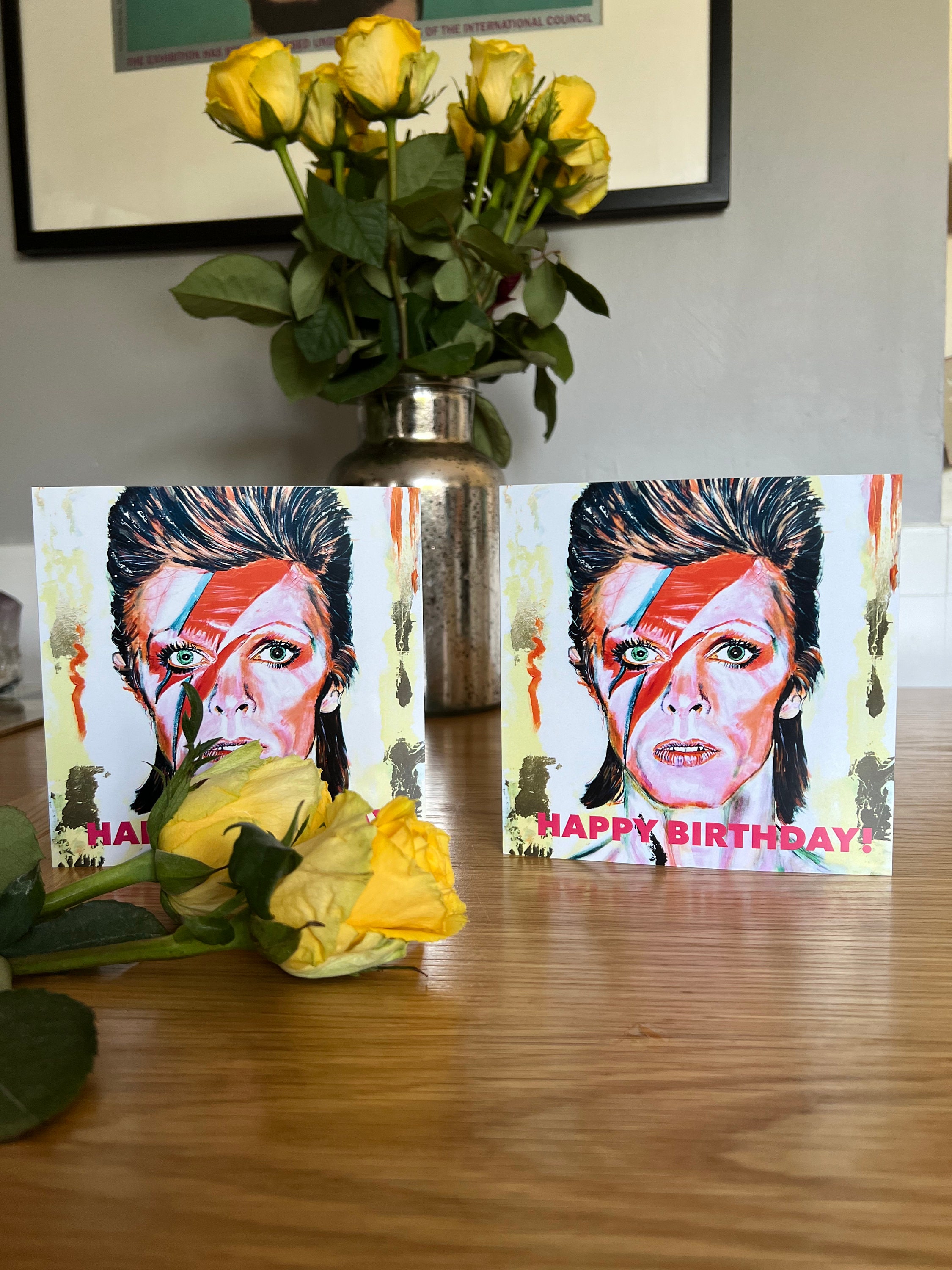 David Bowie Birthday Card, 15 X 15 Cm, Ideal for Bowie Fans